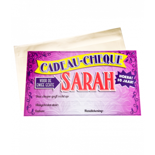 Cadeau Cheque Sarah