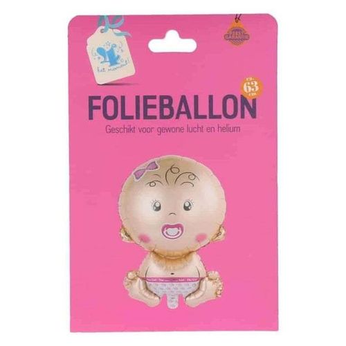 Folieballon baby roze