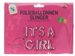 Folieballonnen slinger - It's a girl