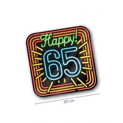 Neon huldeschild - 65 jaar