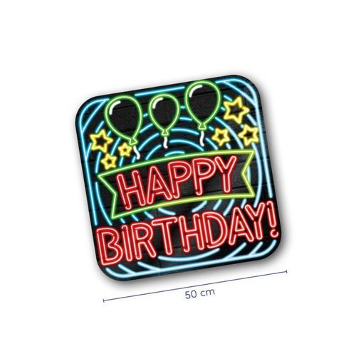 Neon huldeschild - Happy Birthday