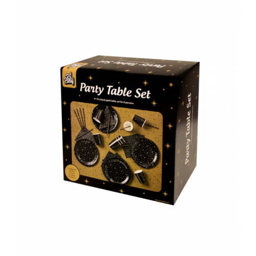Party Table Set - Zwart/goud